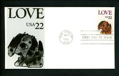 US FDC #2202 USPS Publicity Photo Essay 1986 New York NY Love Puppy Dog - Image 1 of 2