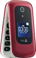 Doro 7050 DFC-0180 - 512MB - White/Burgundy (Consumer Cellular) Smartphone