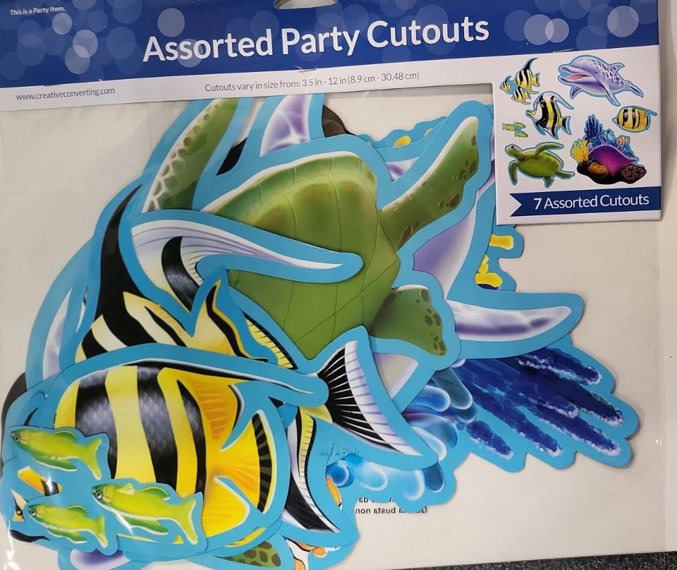 Recortes de papel para decoración de fiesta temática playa tropical Luau verano fiesta océano fiesta Foto 1 de 2