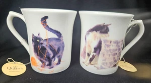 RARE Set 2 Queen's China "Frolicking Cats" Mugs, Phillipa & Gilbert, New w/Tags - Picture 1 of 10