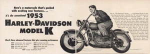 1953 Harley Davidson Model K: Sensational Vintage Print Ad - Picture 1 of 1