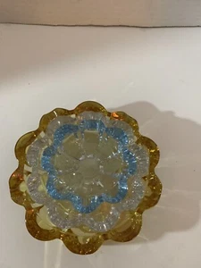 MCM Mid Century Nesting Ashtrays Dishes 5” Amber, 4” Clear, 3” Blue READ!!! - Picture 1 of 18