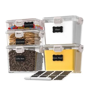 Airtight Food Storage Containers 5PC Set Coffee Canisters Space Saving Kitchen - Picture 1 of 7