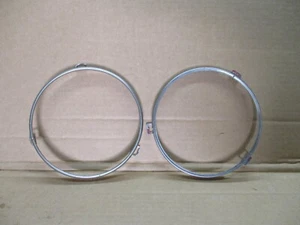 Vintage Pair MG MGB Austin Healey Triumph Inner Head Light Trim Bezel T - Bild 1 von 10