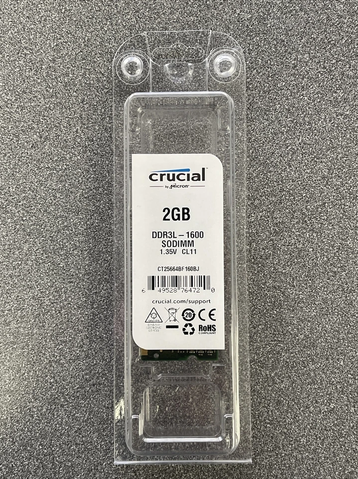Crucial 2GB DDR3L-1600 SODIMM 1.35V - Image 1 of 1