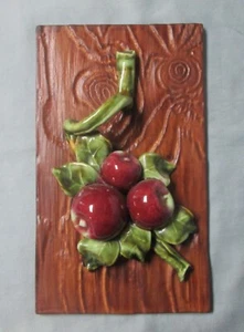Vintage Wade of California Art Pottery Wall Plaque-Apples-#103-EXC!-L@@K! - Picture 1 of 4