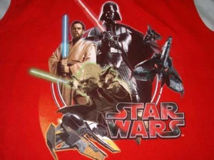 Revenge of the Sith Star Wars Darth Vader Obi-Wan Yoda Red T-shirt Boys Small 8 - Picture 1 of 2