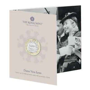 Moneda de 2 libras Dame Vera Lynn 2022 paquete brillante sin circular - Imagen 1 de 5