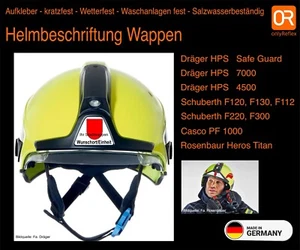 Helmaufkleber mit Wappen/Logo, Dräger, Schuberth, Casco, Rosenbaur, reflektieren - Picture 1 of 8