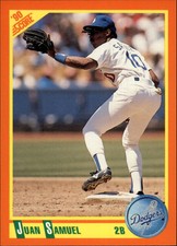 1990 Score Rookie/Traded Baseball #33T Juan Samuel Los Angeles Dodgers