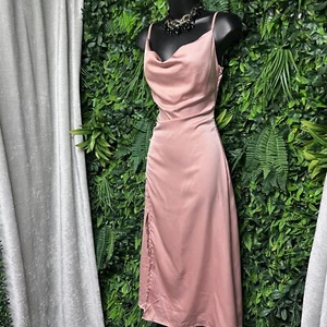 Cider Kleid Damen XS Blush Rosa Fließend Wasserfallausschnitt Boho Schlupfkleid Seitenschlitz 2648 - Bild 1 von 7