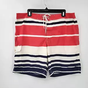 J. Crew Herren 36 Nylon Badehose Netz innen rot weiß blau gestreift Bademode - Bild 1 von 9