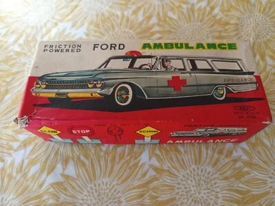 Haji Tinplate Toy Ford Ambulance No 2705 Made In Japan friction powered - Image 1 of 4