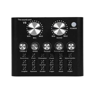 Audio Interface V8 USB Sound Card Audio Microphone Webcast Live Sound Card - Picture 1 of 7