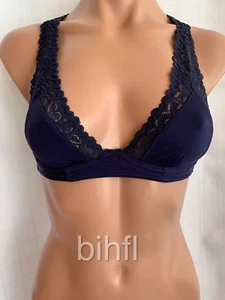 Aerie / HAPPY / Bra ~ Bralette / Lace Trim / Racerback / Blue - Picture 1 of 2