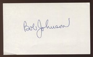 Bob "Rocky" Johnson Signed 3x5 Index Card Vintage Autographed Baseball Signature