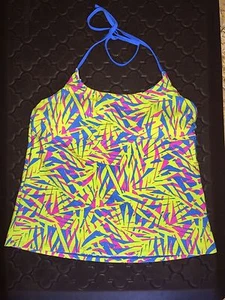 Speedo Tankini Top Swimsuit Women's Fitness Palm Floral Print Halterkini NWT $50 - Picture 1 of 8