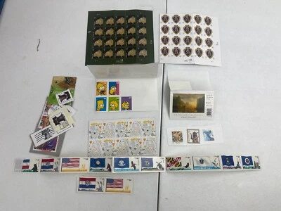 US Stamps Lot Purple Heart, Simpsons, Queen/King Of Hearts View Tiffany Lamp Set - Image 1 of 3
