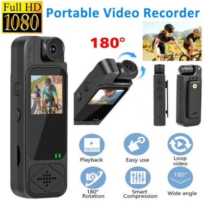 20 Hour 1080P Camcorder Mini Police Body Camera HD 180° Video DVR IR Night Cam - Image 1 of 4
