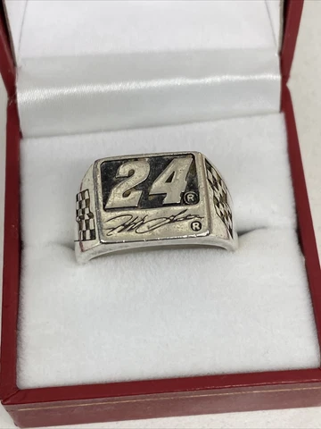 #24 JEFF GORDON STERLING SILVER 925 RING Size 11 Cover