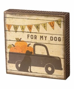 Letrero de caja de acción de gracias Primitives de Kathy agradecida por mi perro - Imagen 1 de 1