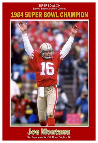 Joe Montana 1984 Super Bowl Champion 13"x19" Commemorative Poster Cover