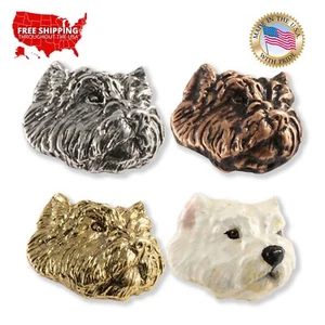 West Highland Blanco Terrier Westie Cabeza de Perro Solapa Pin o Imán de Nevera, D178 - Imagen 1 de 6