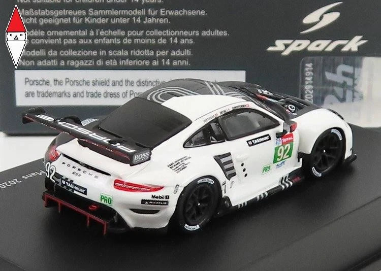 1/87 SPARK PORSCHE 911 991-2 RSR TEAM PORSCHE GT N 92 24h LE MANS 2020 - Immagine 1 di 2