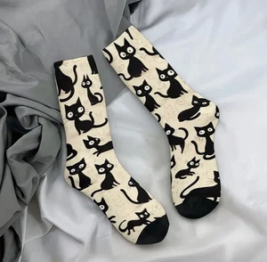 Black cat socks New Stocking Stuffer Free Shipping - Picture 1 of 2