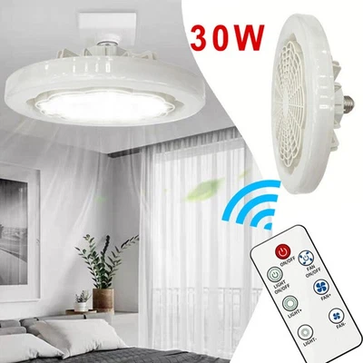 Adjustable Modern Led Ceiling Fan with Light E27 Bedroom Living Room Fan Lamp WN