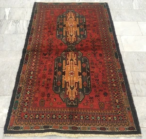 Alfombra afgana vintage anudada a mano alfombra Oushak alfombra tradicional decoración del hogar alfombra, 4x7 pies - Imagen 1 de 12