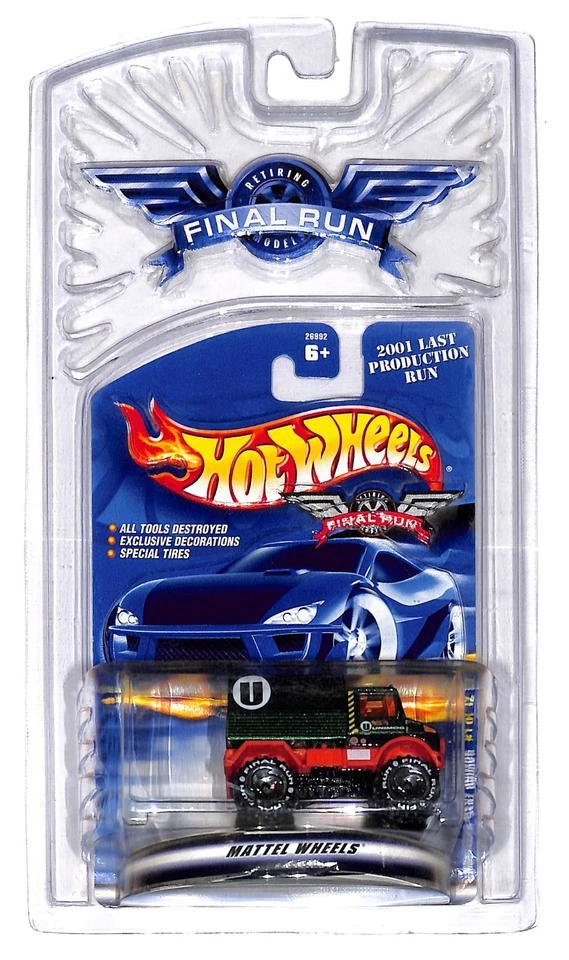 Hot Wheels 2001 Final Run Mercedes-Benz Unimog Green Orange Diecast #1 of 12 NEW - Image 1 of 1