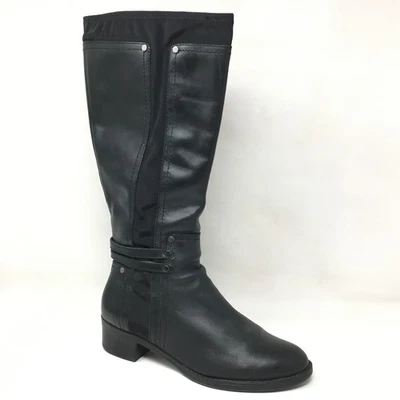 Franco Sarto Candy 2 Wide Calf Riding Boots Shoes Womens Size 8.5 Black Leather - Image 1 of 4