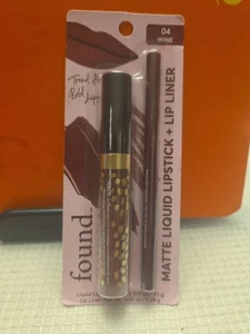Found Lip Bundle Wine Matte Liquid Lipstick + Lip Liner Buff Ultra Shine Gloss - Picture 1 of 1