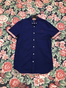 FRED PERRY CASUAL MEN SHIRT SHORT SLEEVE ORIGINAL SIZE S LUXURY FADED 90S Y2K - Picture 1 of 13