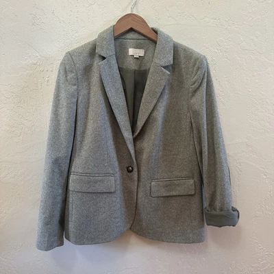 Blazer de tweed verde jaspeado Loft para mujer con parches en el codo talla 8 Foto 1 de 4