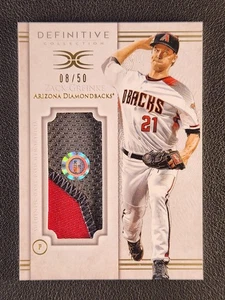 Topps Definitive Jumbo Patch Relic 2017 Zack Greinke juego usado 3 colores/50 SP - Imagen 1 de 2