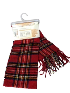 Neu! Simply Southern Collection rot kariert Urlaub 100 % Acryl Schal - Bild 1 von 4