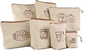 7PCs Diaper Bag Organizer Pouches for Baby Kids Travel Essential Storage, Large - Picture 1 of 7