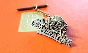 Retired James Avery Sterling Silver Very Special Grandfather Tie Tack Pin MINT - Picture 1 of 2