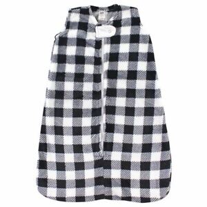 Hudson Baby Long-Sleeve Plush Sleeping Bag, Sack, Blanket, Black Plaid