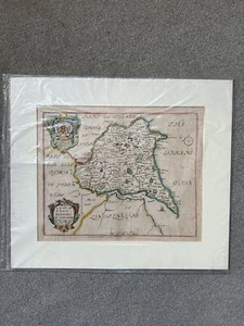 Antike Landkarte Yorkshire Kupfer graviert handfarben Blome Richard r beritten Geschichte - Bild 1 von 13