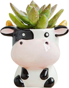 Cute Animal Ceramics Planter Small Succulent Pot Cartoon Shaped Plant Pot for Mi - Picture 1 of 8