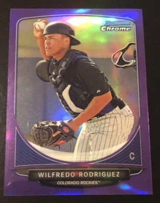 2013 Bowman Chrome #BCP148 WILFREDO RODRIGUEZ Purple Refractor SP #d 190/199! - Image 1 of 2