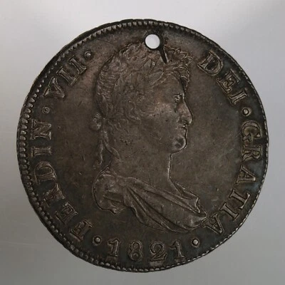 Raw 1821 NG Guatemala 8R Uncertified Ungraded Holed Silver Coin - Image 1 of 4