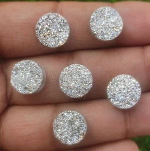 Lote de 10 piezas para hacer collar druso cuarzo ágata titanio redondo natural - Imagen 1 de 9