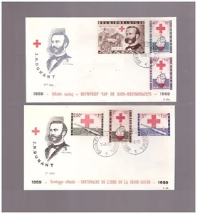 Belgio 10 6 1959 2 fdc Croce rossa-rote kreuz -red cross -croix rouge - Foto 1 di 1
