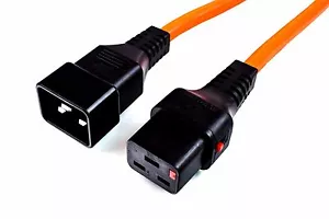 Cavo Estensione Alimentazione IEC C20 Spina Maschio a IEC C19 Femmina Lock Arancione 1m 1 metro - Foto 1 di 4