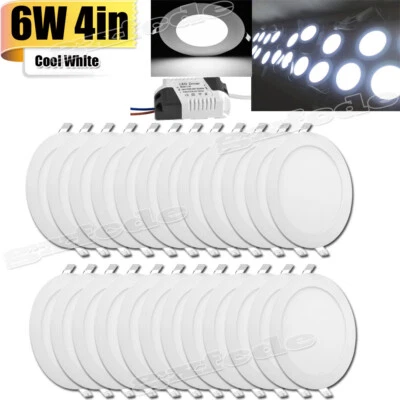 CUTEVER 24Pack 4Inch LED Ceiling Lights Ultra-Thin Recessed Retrofits Kit 6000K Daylight