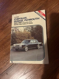 Clymer 1972-1983 Chrysler Dodge Plymouth RWD Tune-up Repair Manual PN# A294 - Picture 1 of 3